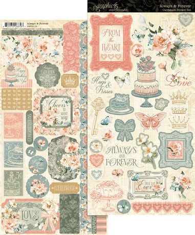 Graphic 45 Always & Forever Cardstock Sticker Set
